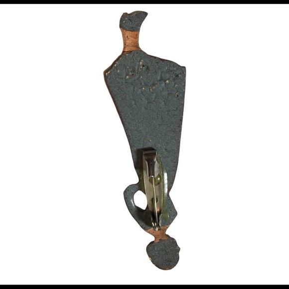 VINTAGE brooch pin Lady in the green dress - Picture 5 of 7